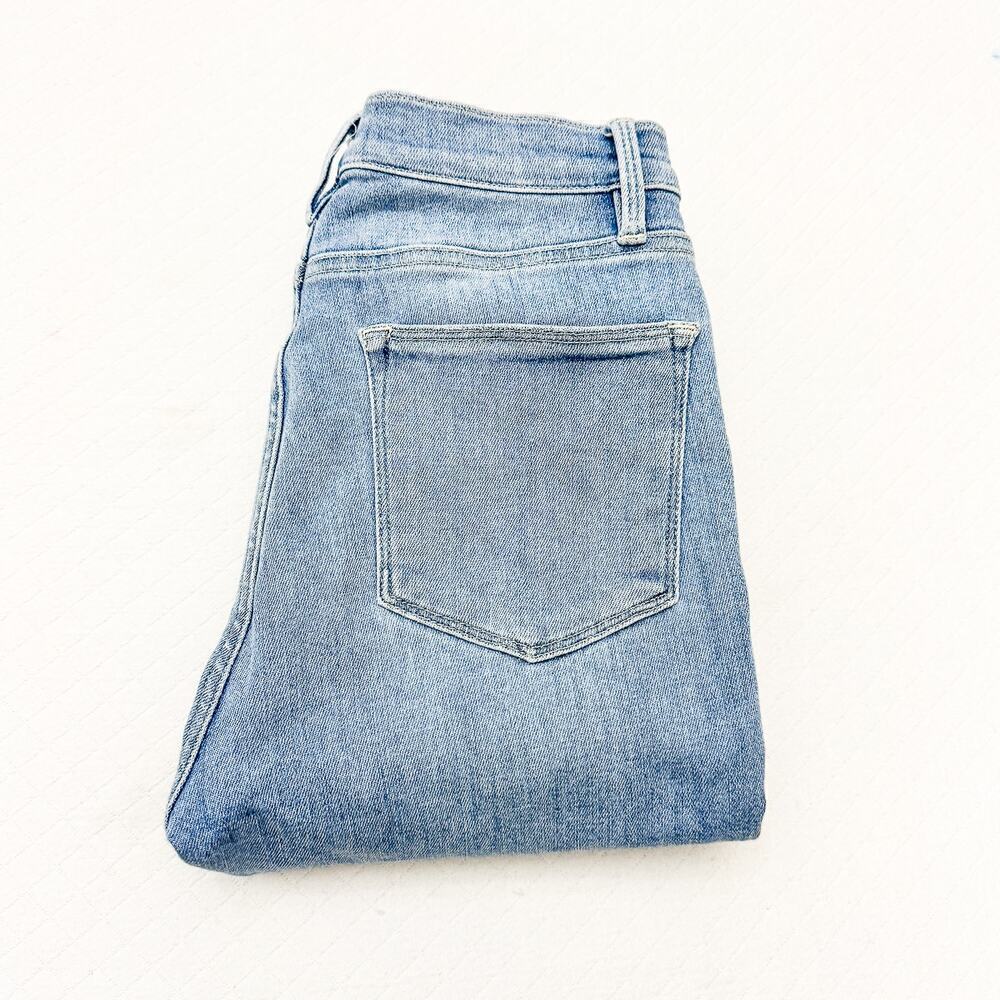 Frame Le High Skinny Floyd Wash Zip Fly Light Wash Fray Hem Denim Jeans Size 28